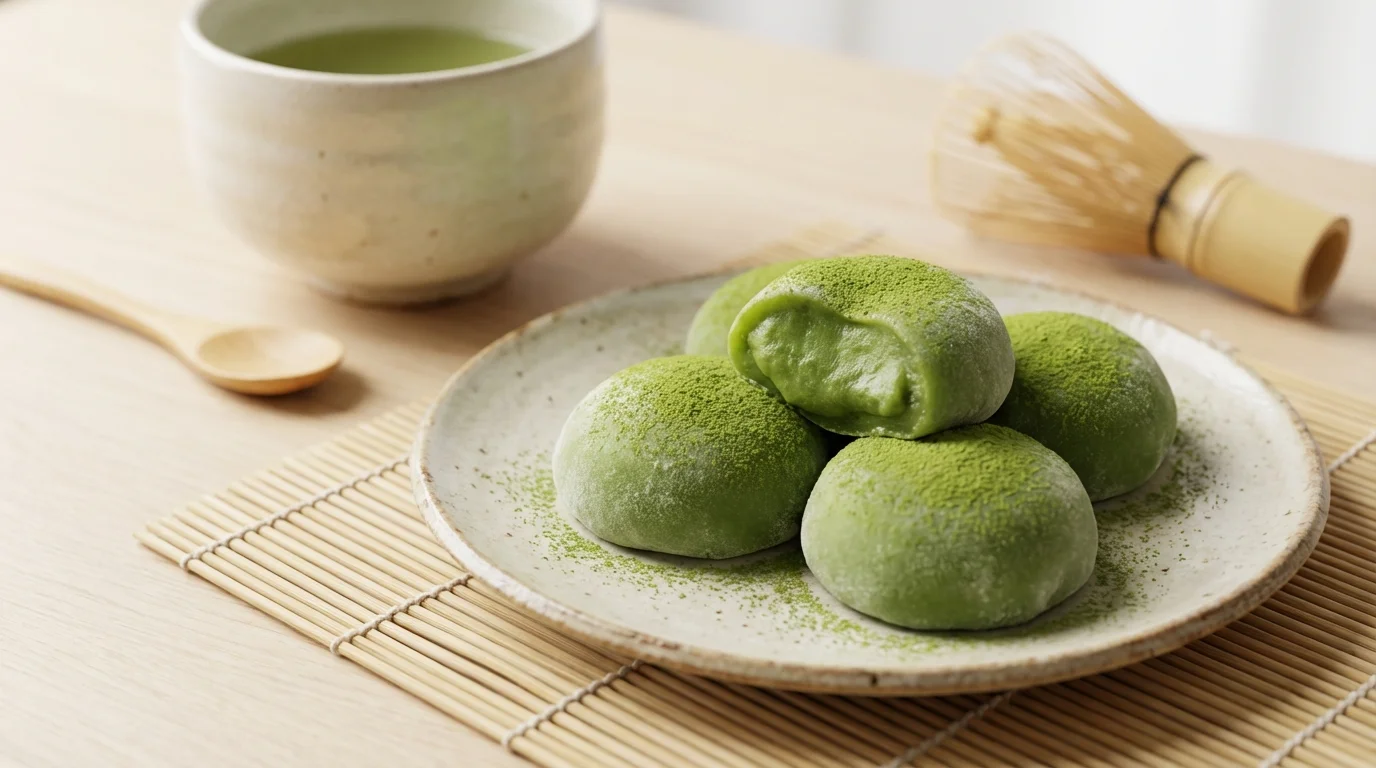 Mochi au Matcha : Douceur Élastique au Thé Vert